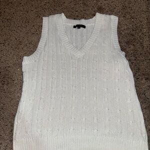 Love Tree White Cable Knit Vest